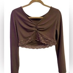 SHEIN cropped brown crop top